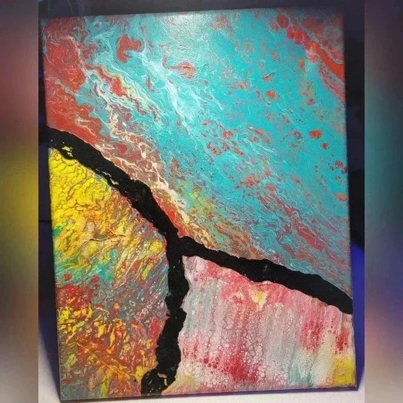 Artisan Handmade Paint Pour/Flow art - Picture 5 of 5